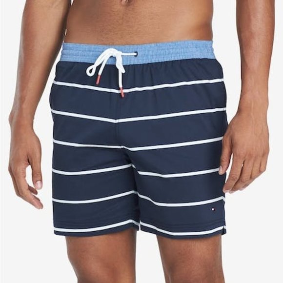 Tommy Hilfiger Mens Biscayne Stripe 6.5 Swim Trunks Size XL. - Picture 1 of 1